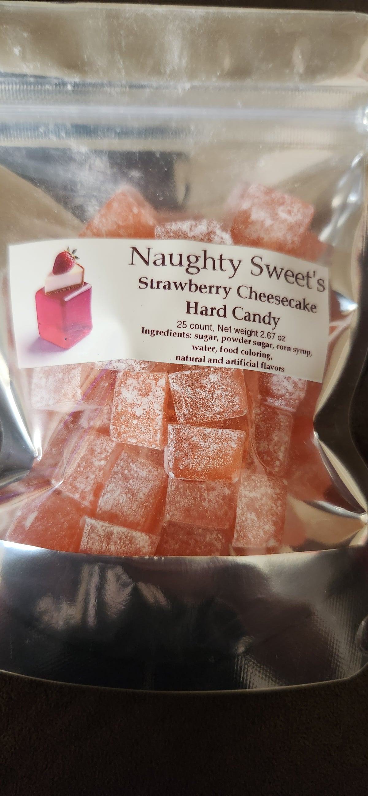 Strawberry cheesecake hard candy